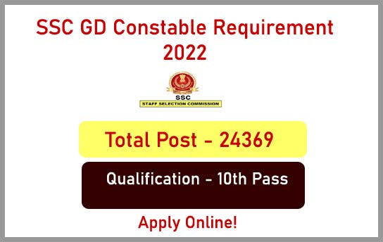 Read more about the article SSC Constable GD Recruitment 2022 Total Post 24369