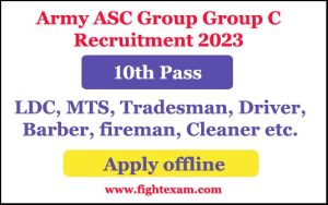 Read more about the article Army ASC Centre South Group C Recruitment 2023