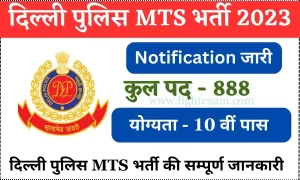 Read more about the article Delhi Police MTS Recruitment 2023 Apply Online, दिल्ली पुलिस ने निकाली MTS भर्ती, सम्पूर्ण जानकारी